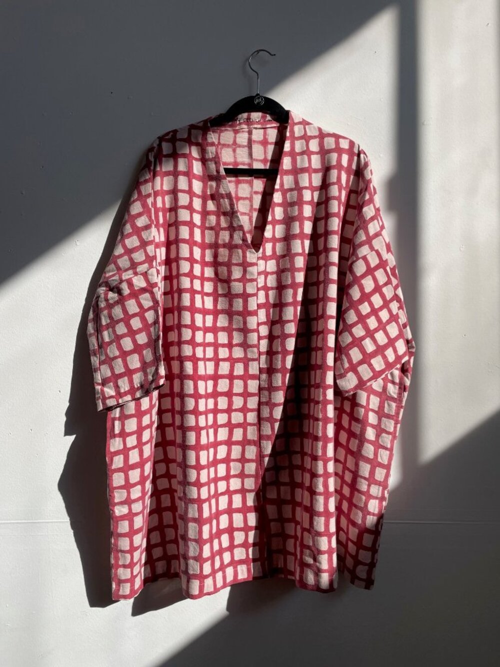 Dress: Boho Red Check Tunic